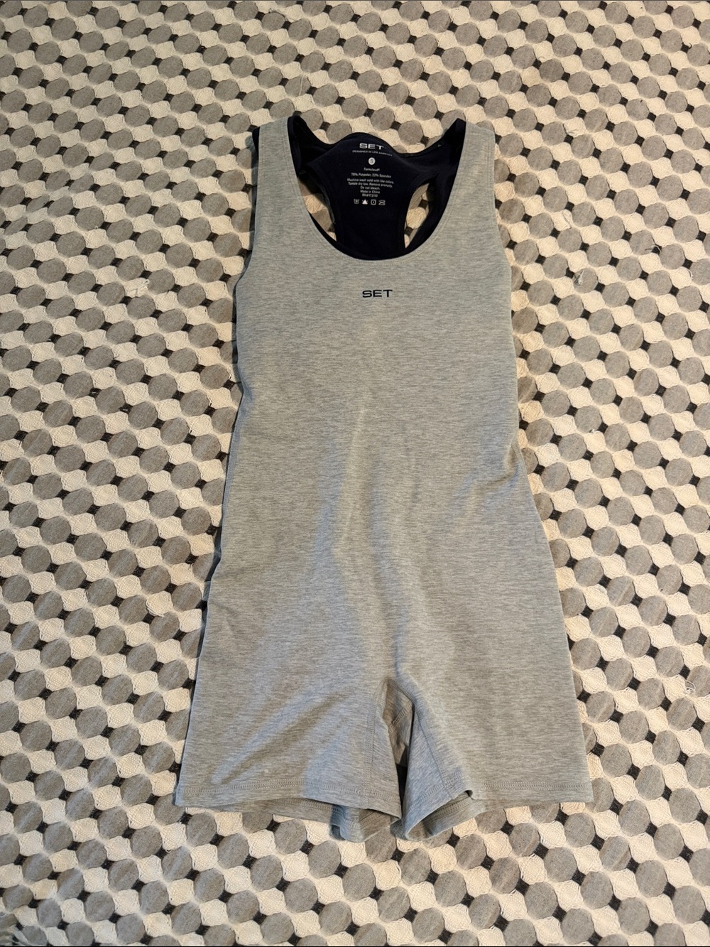 SET Active Light Grey Racerback Romper